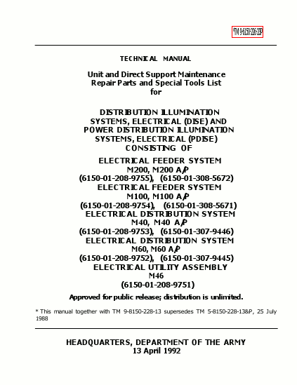 TM 9-6150-226-23P Technical Manual